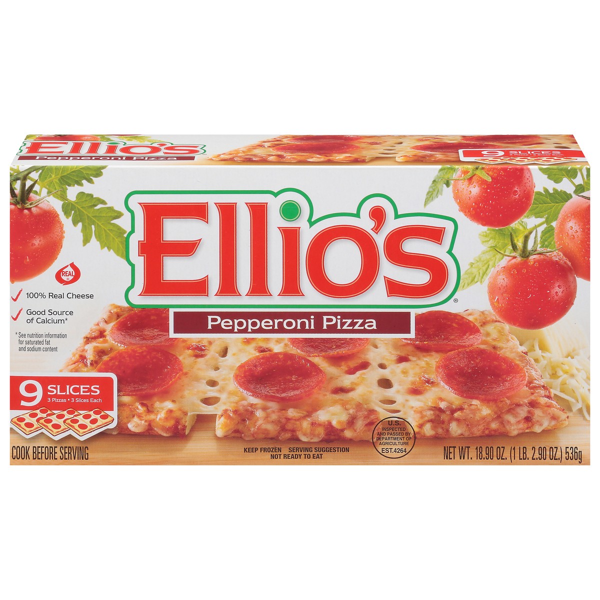 slide 1 of 9, Ellio's Pepperoni Pizza 9 ea, 9 ct