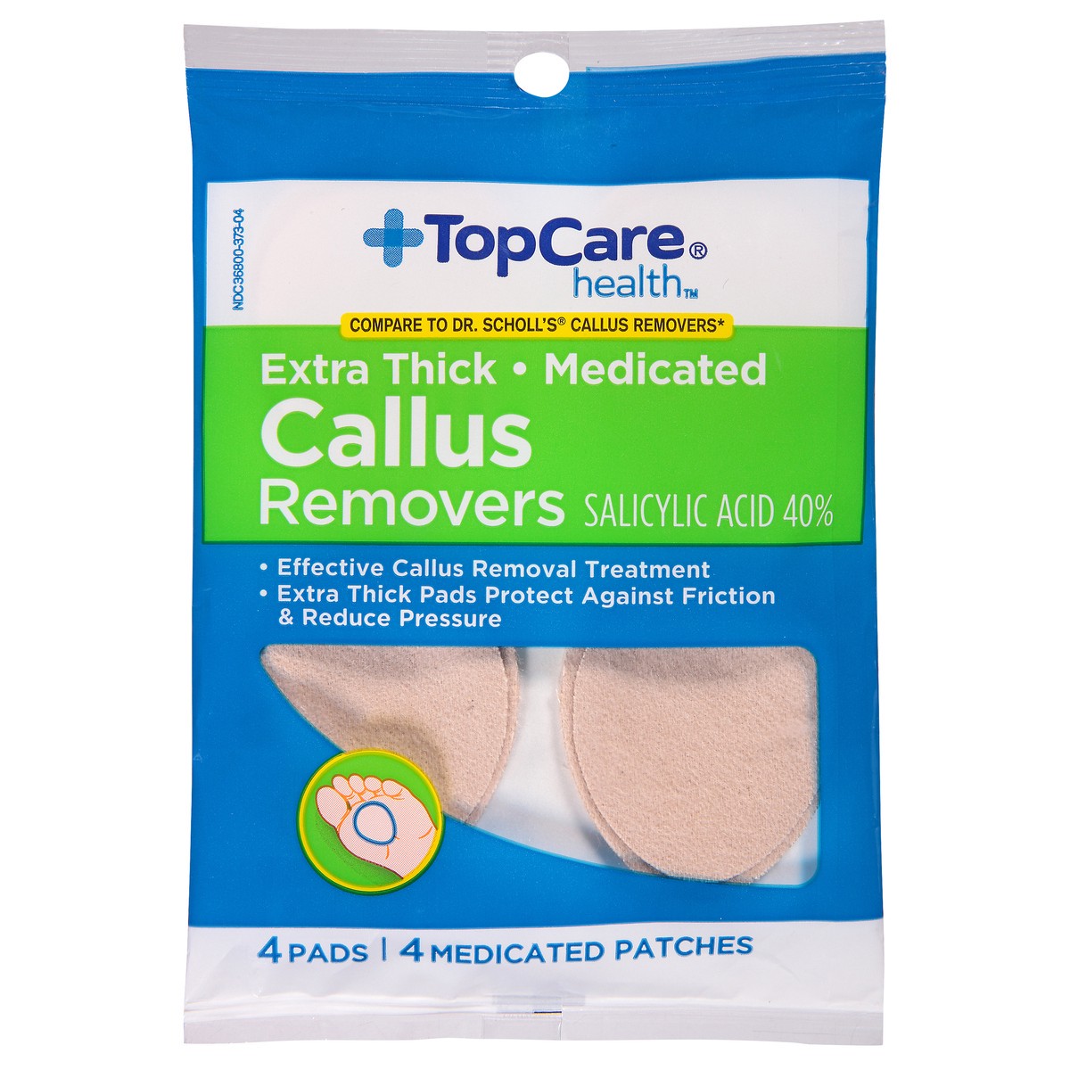 slide 13 of 14, TopCare Health Extra Thick Medicated Callus Removers 4 ea, 4 ct