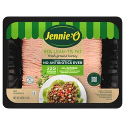 JENNIE-O Ground Turkey 93% Lean / 7% Fat - Raised with No Antibiotics 1 lb tray