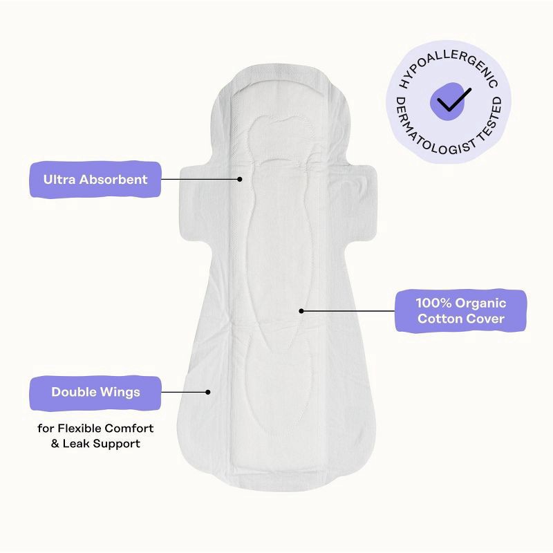 slide 8 of 9, The Honey Pot Company Honey Pot 100% Organic Cotton Cover Calming Herbal Infusion Overnight Pads, 12 Count, 12 ct