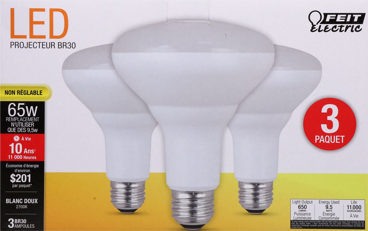 slide 6 of 12, Feit Electric 65 Watts LED Soft White Flood Bulbs 3 ea, 3 ct