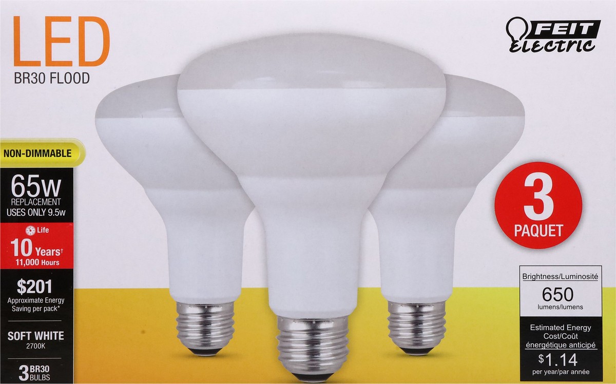 slide 3 of 12, Feit Electric 65 Watts LED Soft White Flood Bulbs 3 ea, 3 ct