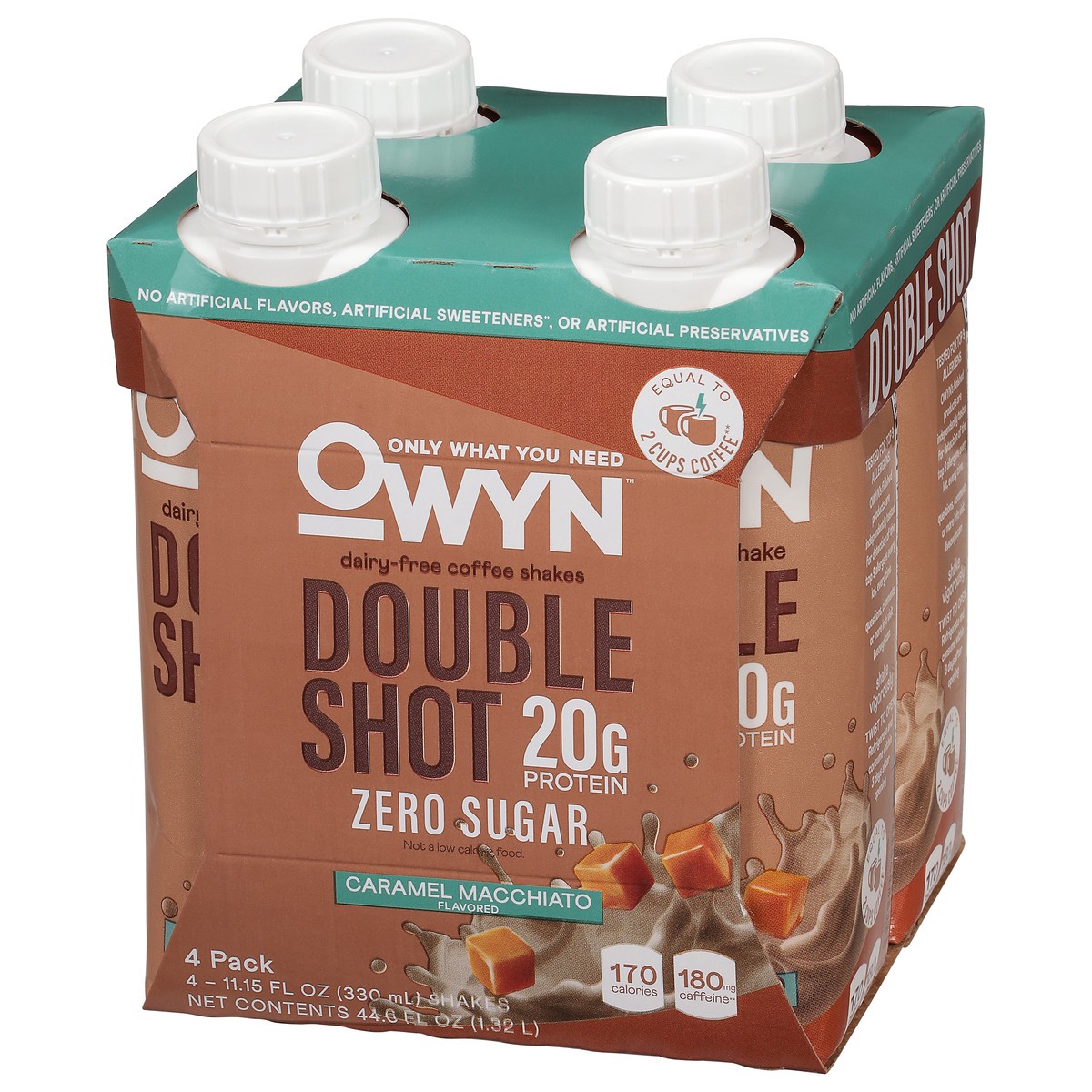 slide 6 of 13, OWYN Zero Sugar Dairy-Free Double Shot Caramel Macchiato Flavored Coffee Shakes 4 - 11.15 fl oz Bottles, 4 ct