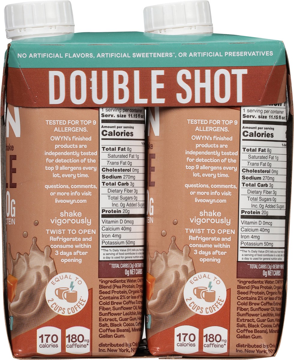 slide 13 of 13, OWYN Zero Sugar Dairy-Free Double Shot Caramel Macchiato Flavored Coffee Shakes 4 - 11.15 fl oz Bottles, 4 ct