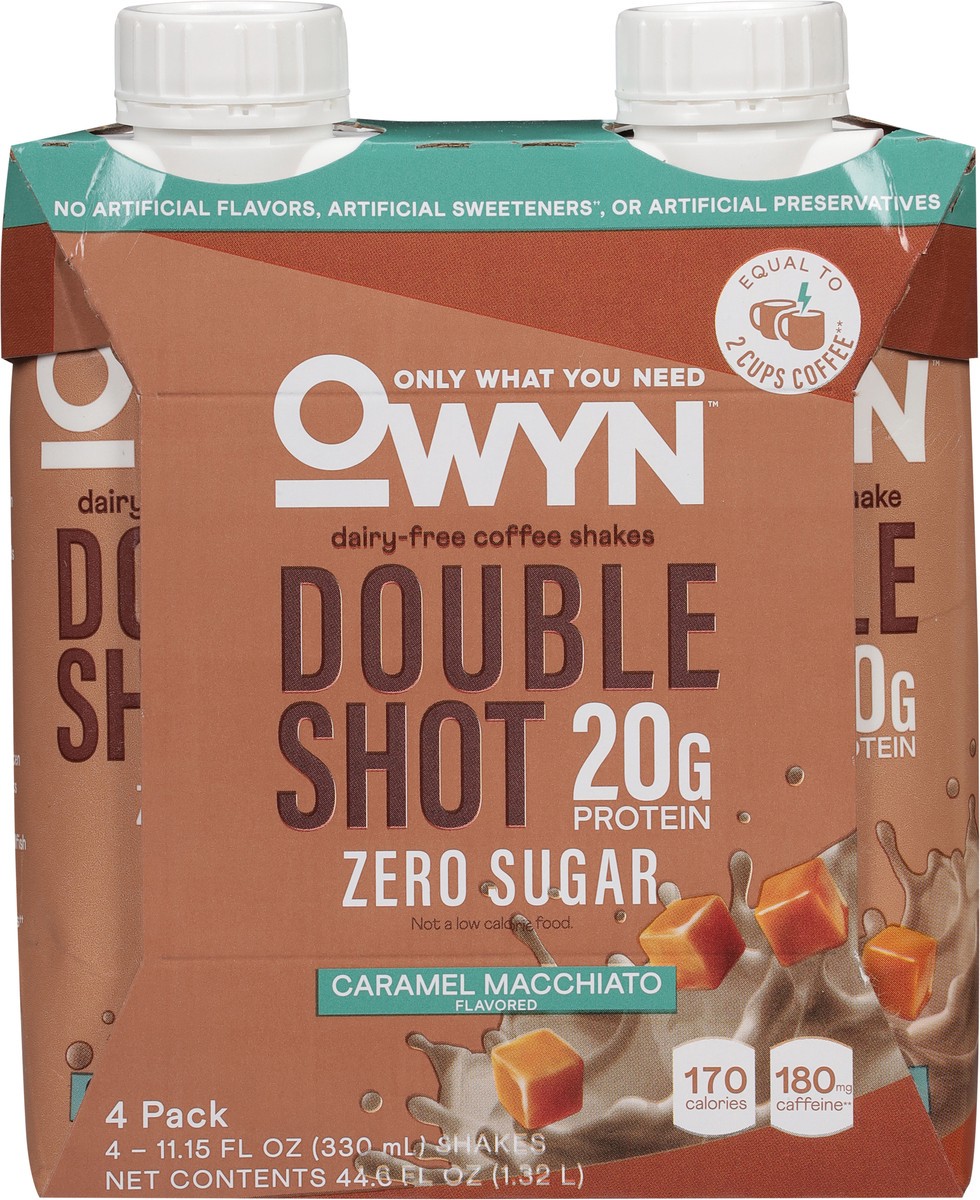 slide 7 of 13, OWYN Zero Sugar Dairy-Free Double Shot Caramel Macchiato Flavored Coffee Shakes 4 - 11.15 fl oz Bottles, 4 ct