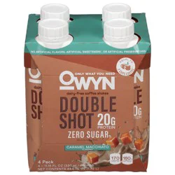 OWYN Zero Sugar Dairy-Free Double Shot Caramel Macchiato Flavored Coffee Shakes 4 - 11.15 fl oz Bottles