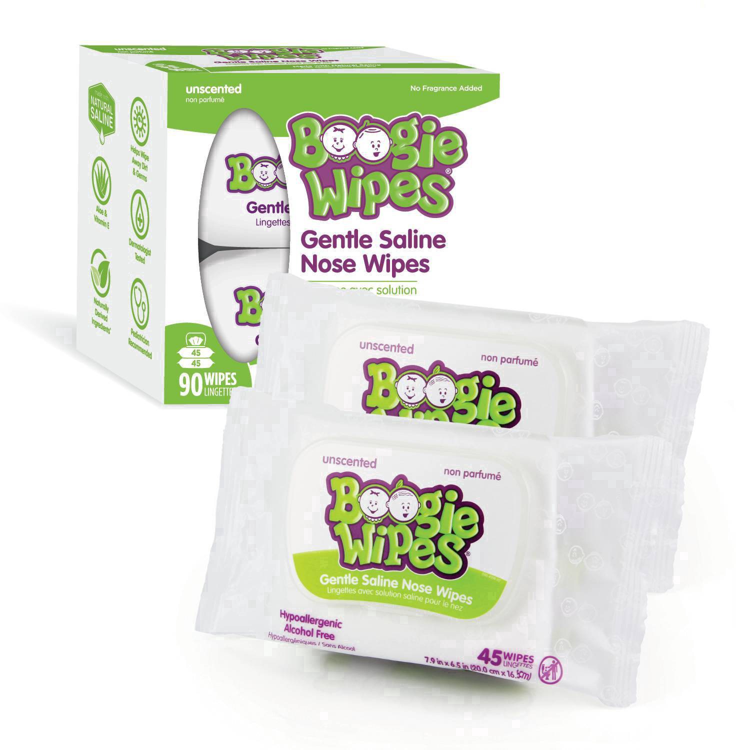 slide 27 of 42, Boogie Unscented Gentle Saline Nose Wipes 90 ea, 90 ct