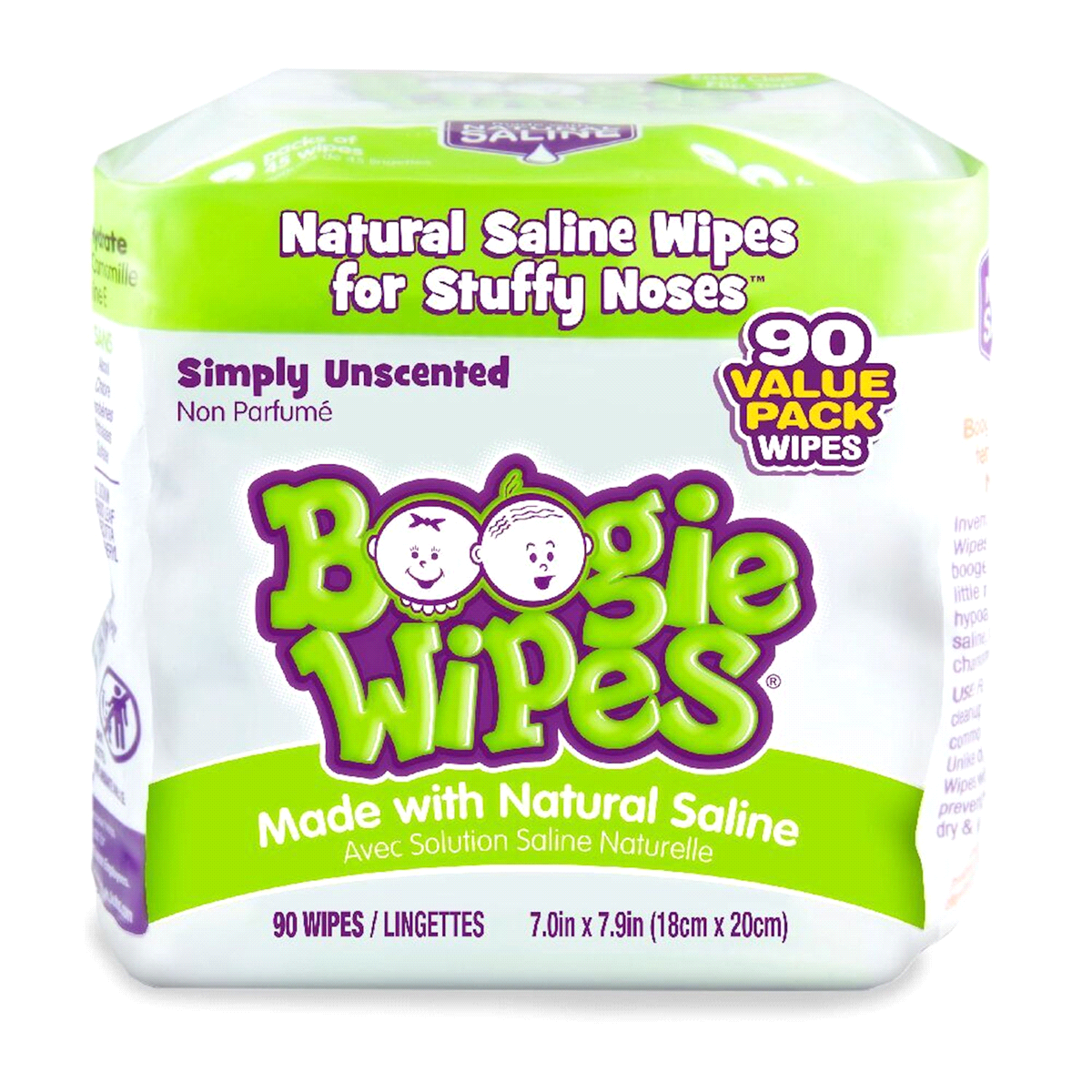 slide 12 of 42, Boogie Unscented Gentle Saline Nose Wipes 90 ea, 90 ct
