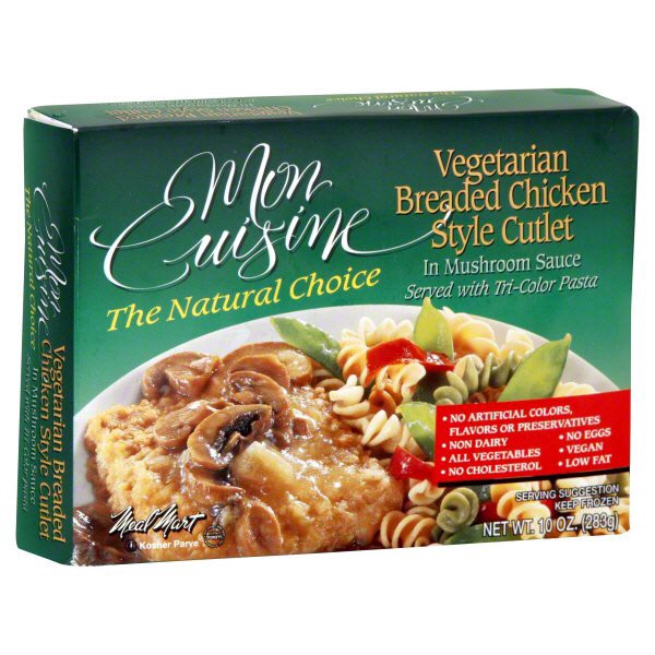 slide 1 of 1, Mon Cuisine Vegetarian Breaded Chicken Style Cutlet In Mushroom Sauce, 10 oz