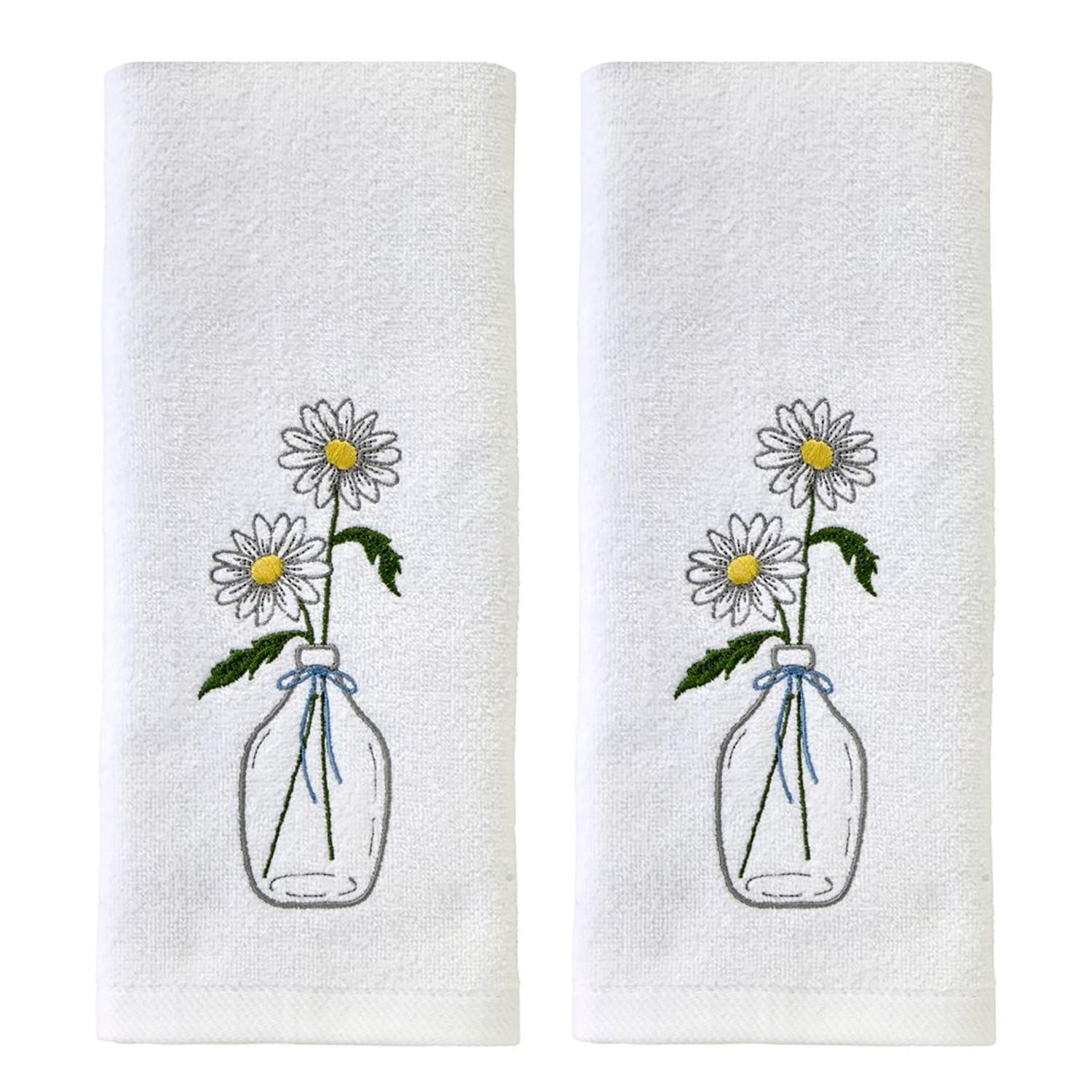 slide 1 of 4, Skl Home Daisies In Vase Emb Hand-White, 16 x 25