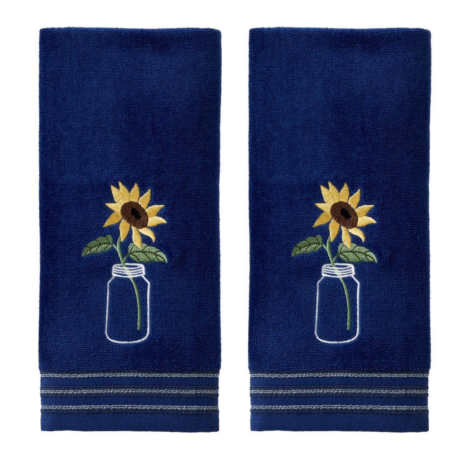 slide 1 of 3, SKL Home Sunflower in Jar 2pc Hand-Blue, 2 ct