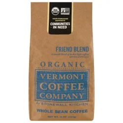 Vermont Coffee Company Organic Whole Bean Friend Blend Coffee - 16 oz