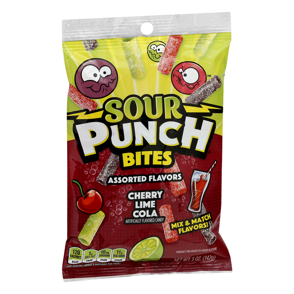 slide 1 of 1, Sour Punch Bites Assorted Flavors, 5 oz