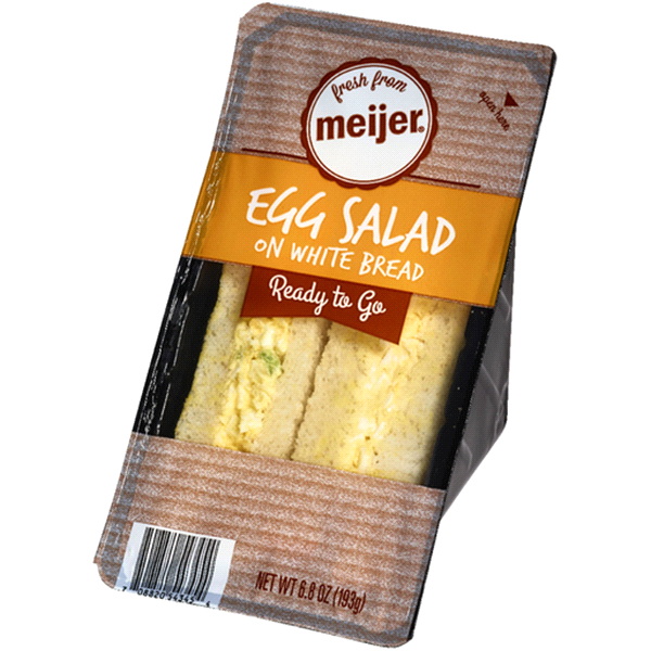 slide 1 of 1, Meijer Egg Salad Wedge Sandwich, 8 oz