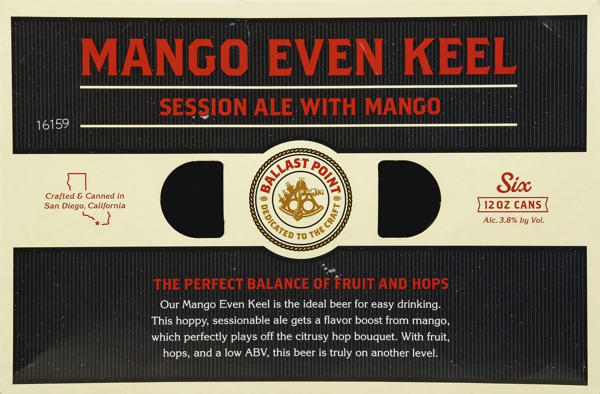 slide 4 of 6, Ballast Point Mango Even Keel Craft Beer, 6 ct; 12 oz