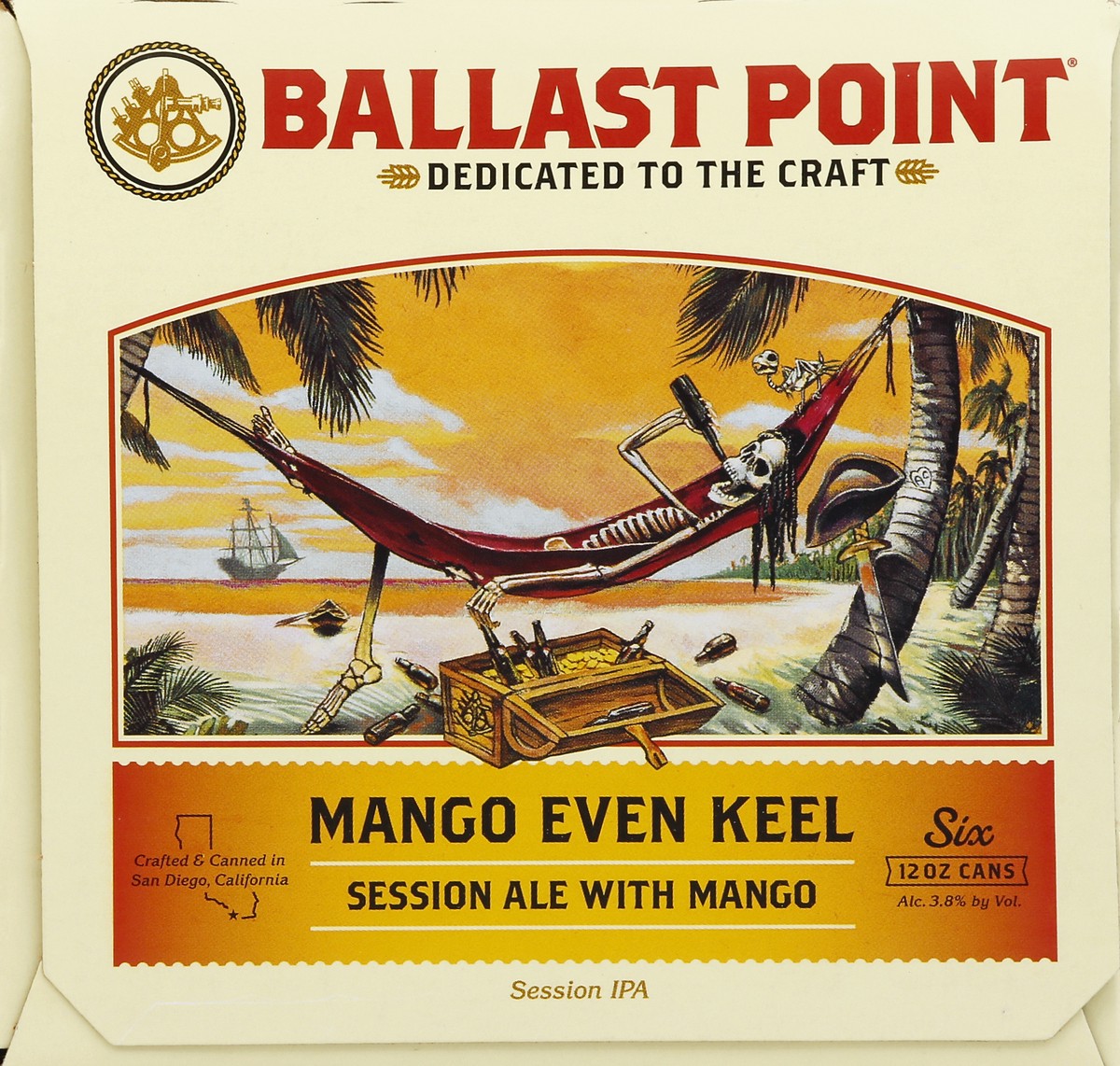 slide 3 of 6, Ballast Point Mango Even Keel Craft Beer, 6 ct; 12 oz