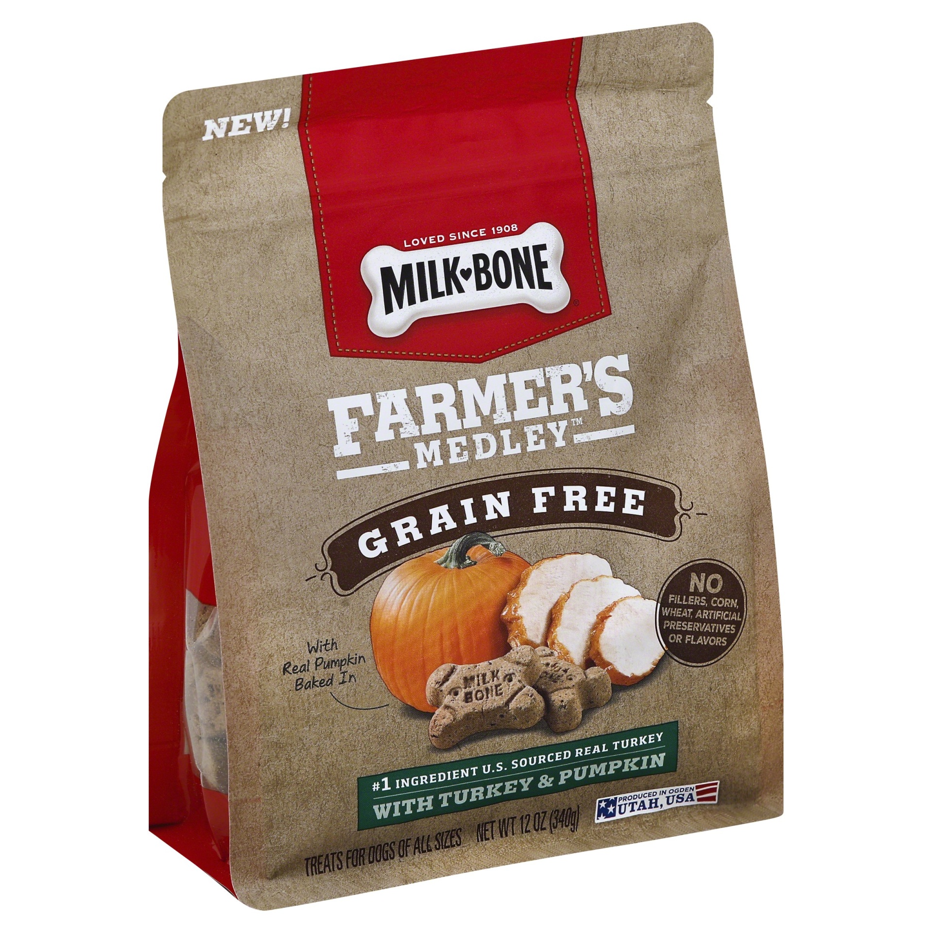 MilkBone Farmers Medley, Grain Free With Turkey & Pumpkin 12 oz Shipt