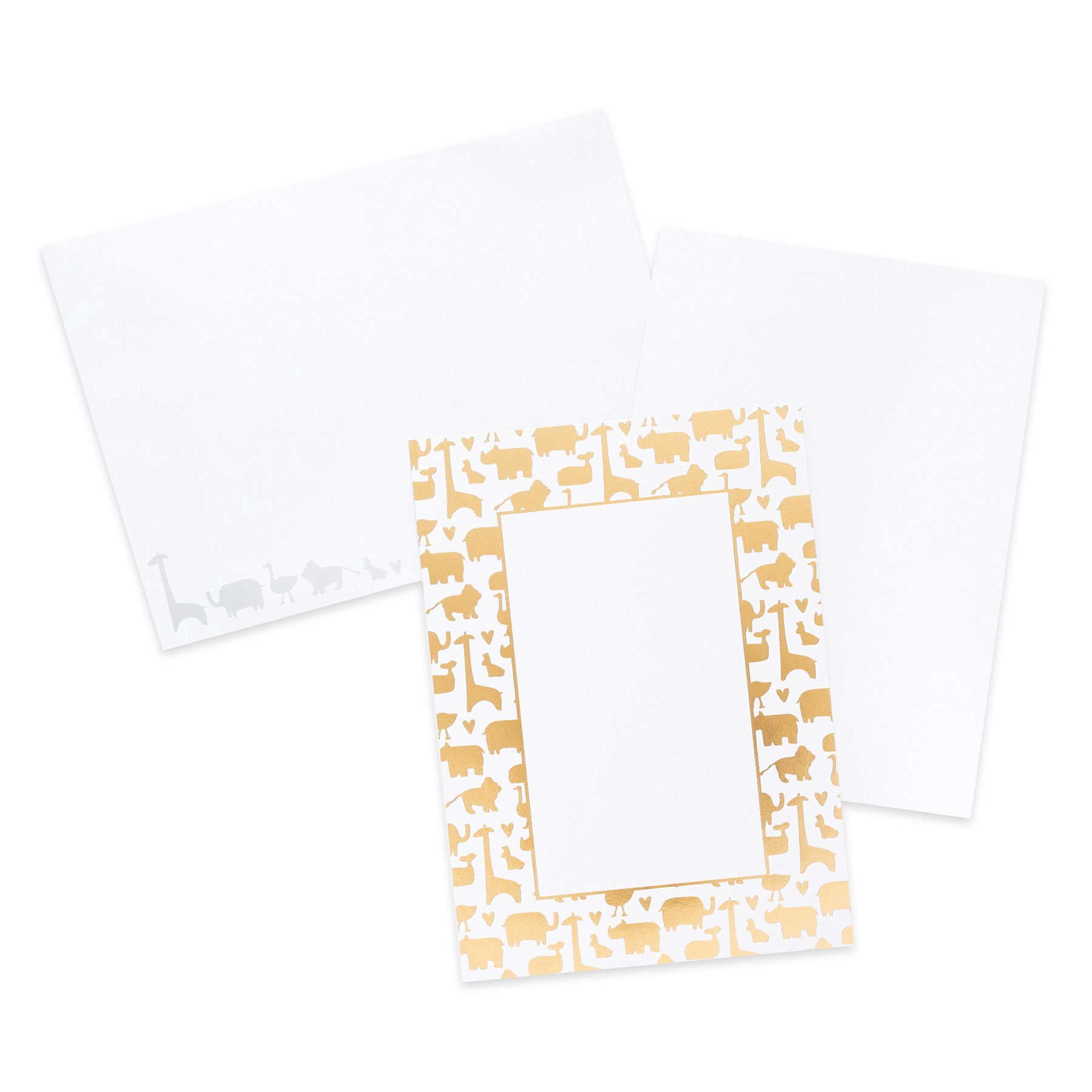 slide 4 of 6, Gold Animals Flat Cards & Envelopes By Recollections, 5" X 7", 5 in x 7 in