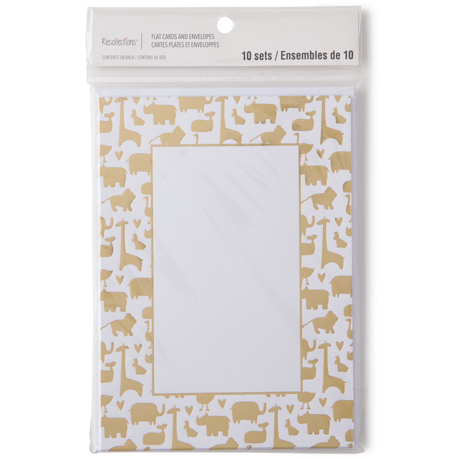 slide 2 of 6, Gold Animals Flat Cards & Envelopes By Recollections, 5" X 7", 5 in x 7 in