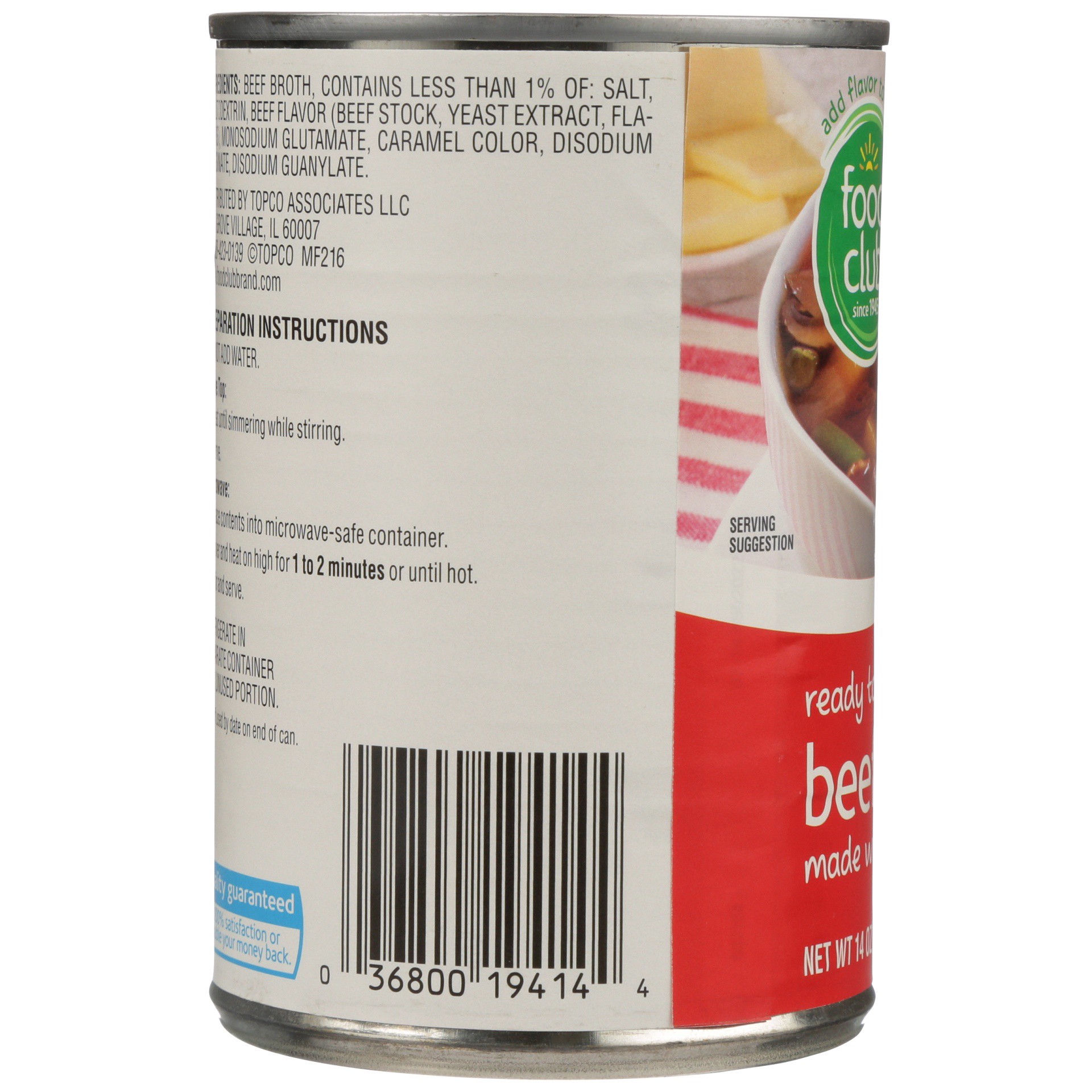 slide 3 of 6, Food Club Beef Broth, 14 fl oz