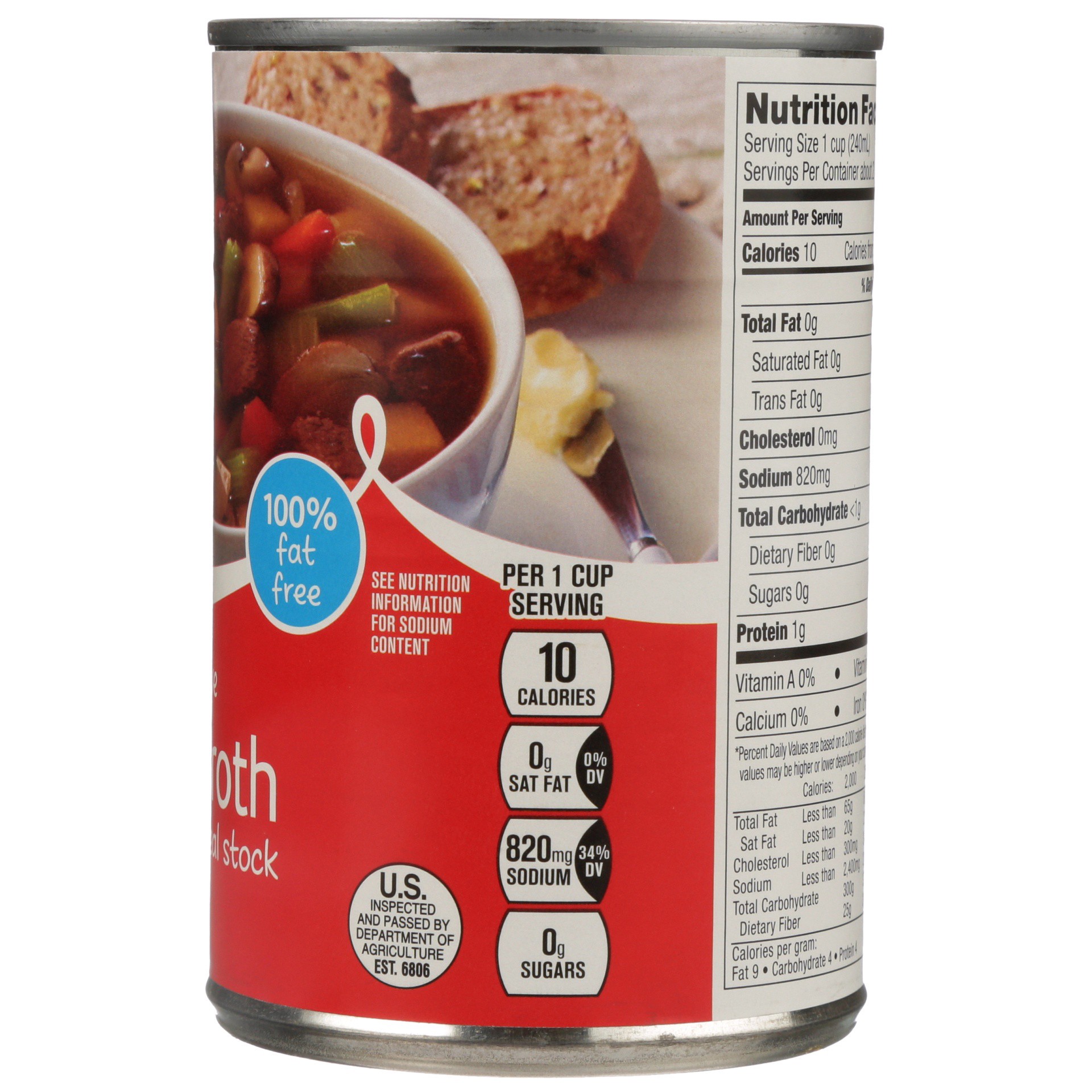 slide 4 of 6, Food Club Beef Broth, 14 fl oz