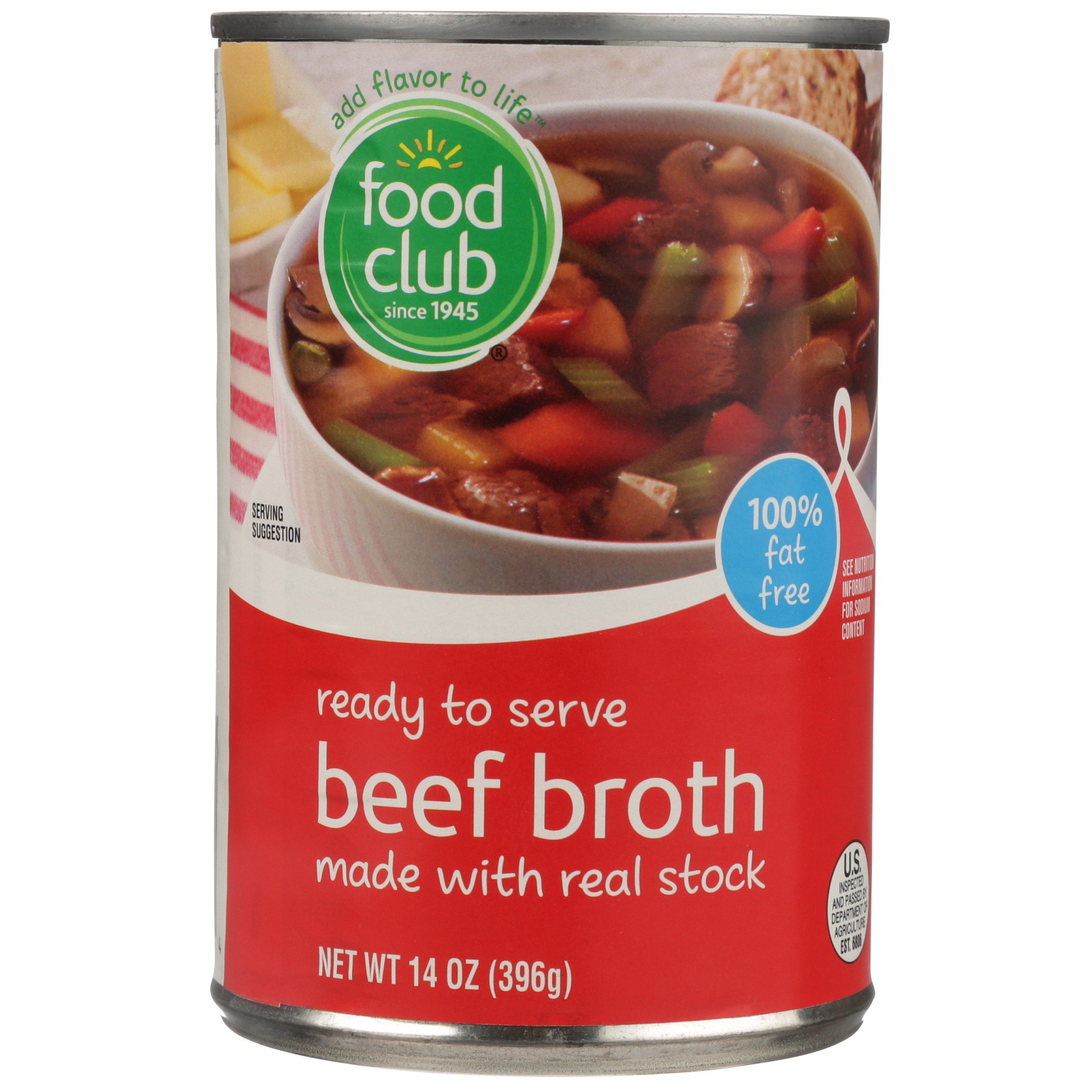 slide 1 of 6, Food Club Beef Broth, 14 fl oz