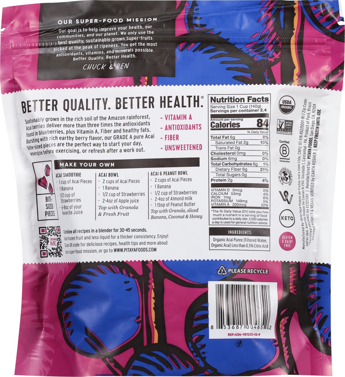 slide 10 of 12, Pitaya Bite Size Acai Berry Pieces, 12 oz