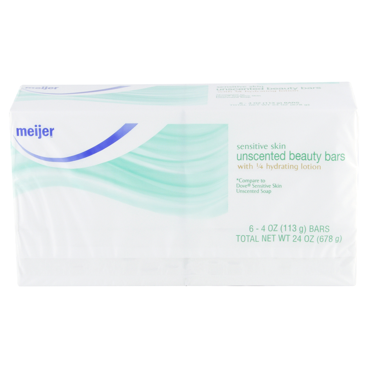 slide 3 of 4, Meijer Unscented Sensitive Skin Beauty Bar Soap, 6 ct