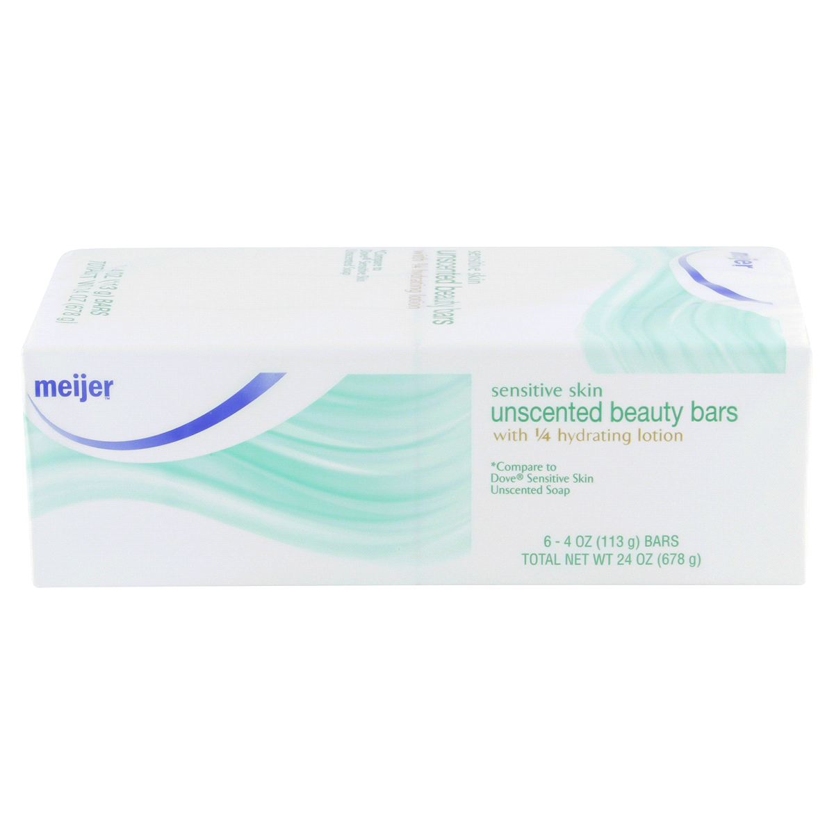 slide 4 of 4, Meijer Unscented Sensitive Skin Beauty Bar Soap, 6 ct