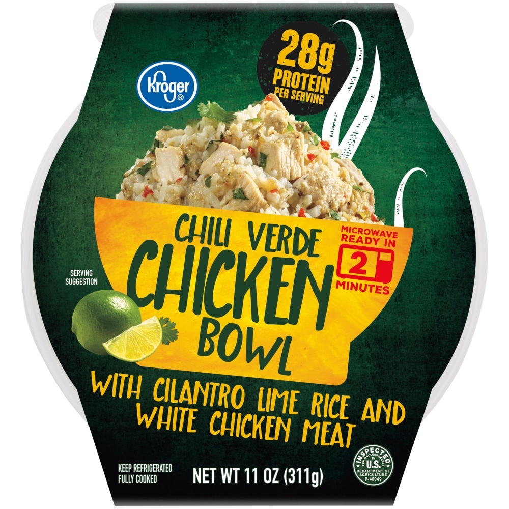 slide 1 of 1, Kroger Chili Verde Chicken With Cilantro Lime Rice Bowl, 1 ct