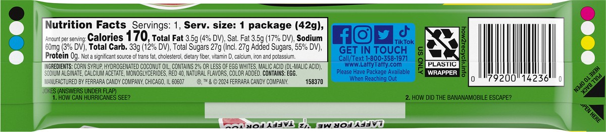 slide 10 of 13, Laffy Taffy Stretchy and Tangy Watermelon 71439 158370 1.5 oz, 1.5 oz