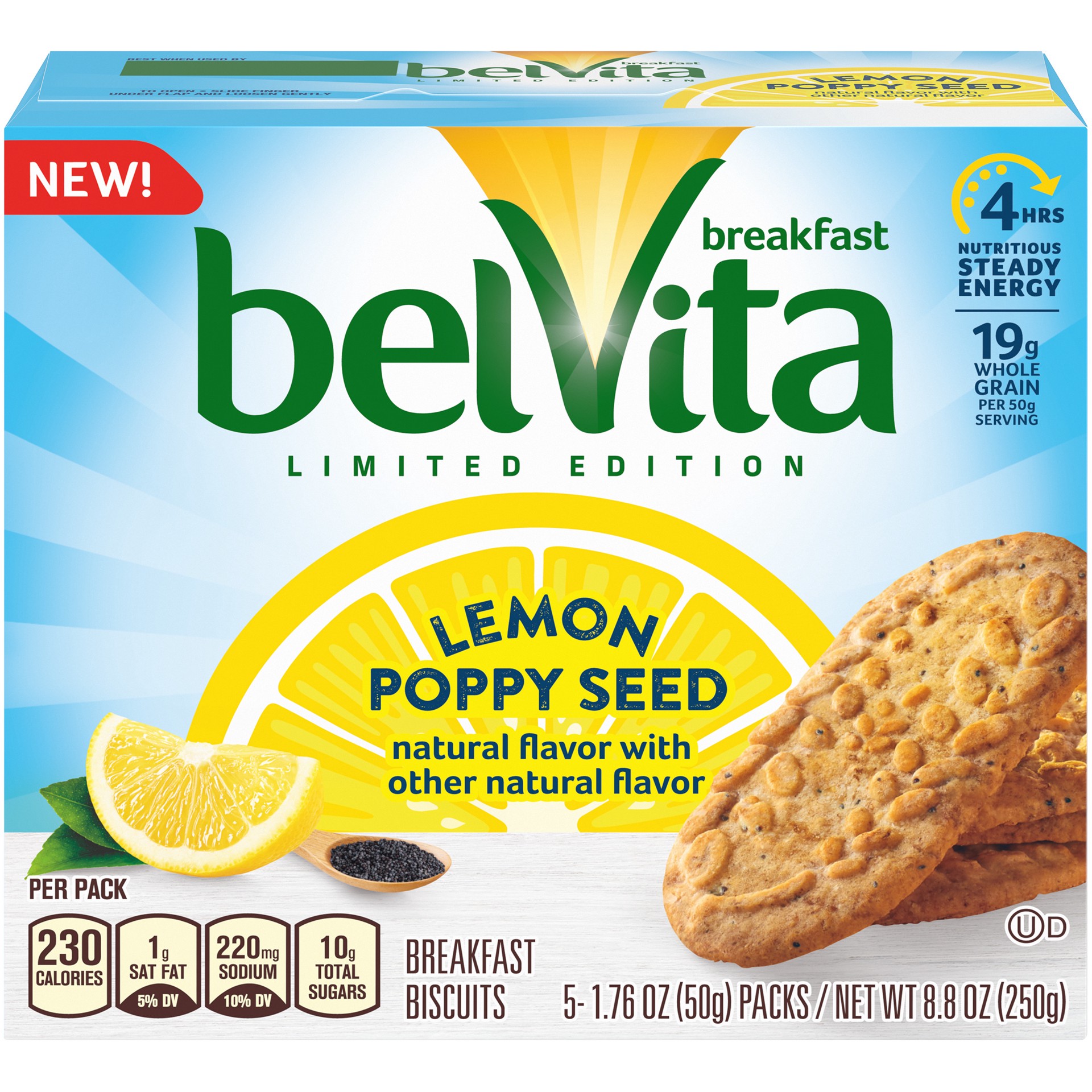 slide 1 of 11, belVita Limited Edition Lemon Poppy Seed Breakfast Biscuits, 8.8 oz