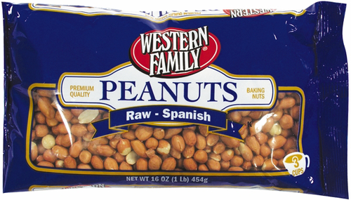 slide 1 of 1, Western Family Peanuts Raw Spanish, 16 oz