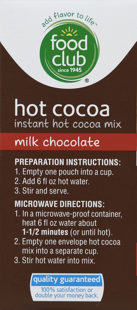 slide 6 of 6, Food Club Instant Milk Chocolate Hot Cocoa Mix - 10 ct; 10 oz, 10 ct; 10 oz