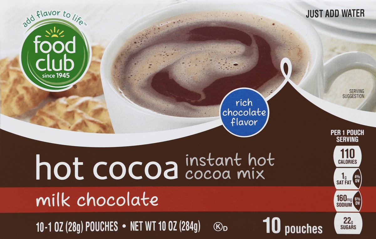 slide 4 of 6, Food Club Instant Milk Chocolate Hot Cocoa Mix - 10 ct; 10 oz, 10 ct; 10 oz