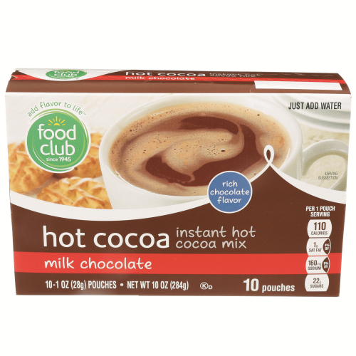 slide 1 of 1, Food Club Hot Cocoa Instant Mix, 10 ct; 10 oz