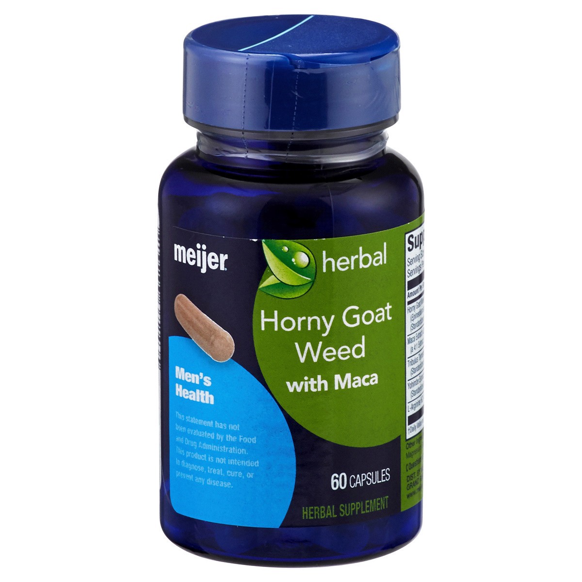 slide 1 of 9, MEIJER WELLNESS Meijer Herbal Mens Health, Horny Goat Weed with Maca, 60 ct