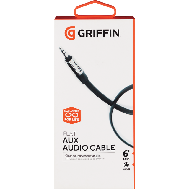 slide 1 of 1, Griffin Bros. Aux Cable Flat 6ft Gray, 1 ct