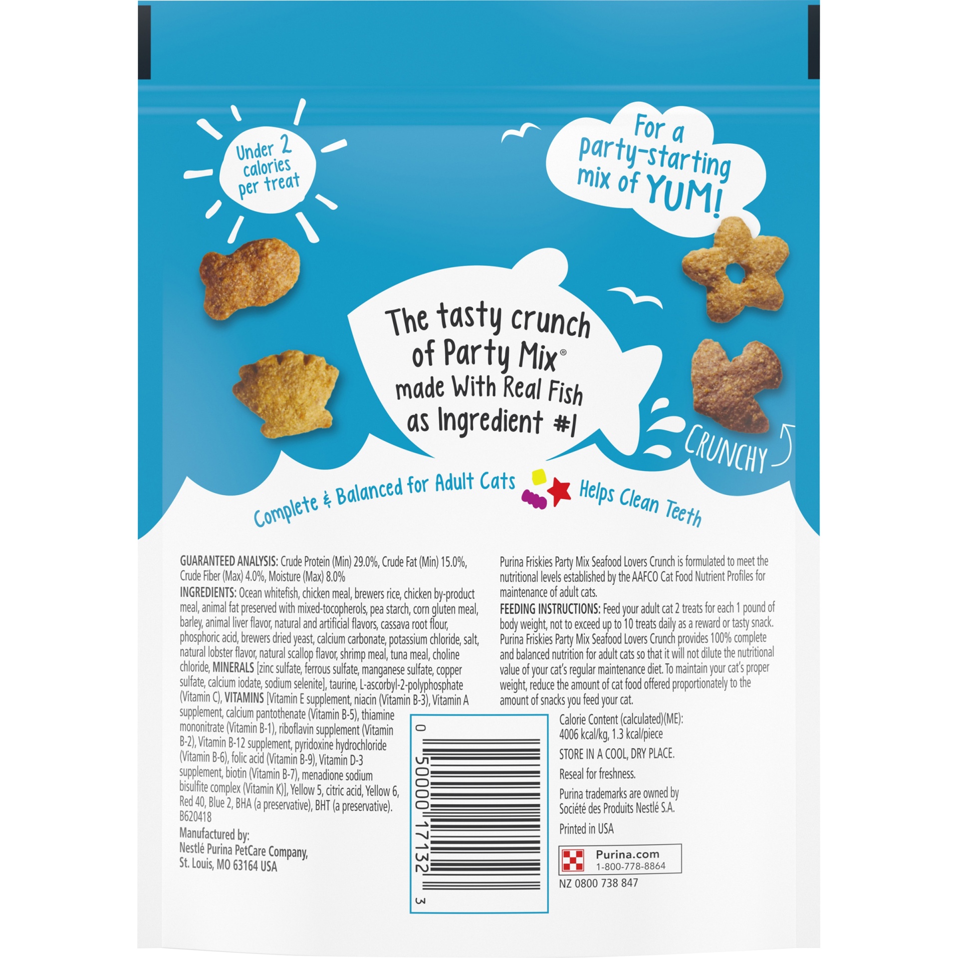 slide 6 of 9, Friskies Party Mix Seafood Lovers Crunch Adult Cat Treats, 6 oz