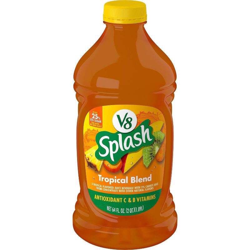 slide 1 of 5, V8 Splash Tropical Fruit Blend Juice Beverage, 64 fl oz Bottle, 64 oz
