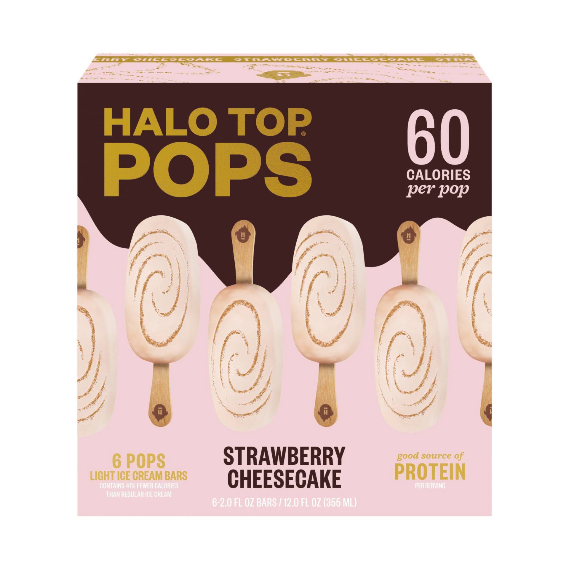 slide 1 of 1, Halo Top Creamery Pops Strawberry Cheesecake Ice Cream Bars /, 12 fl oz