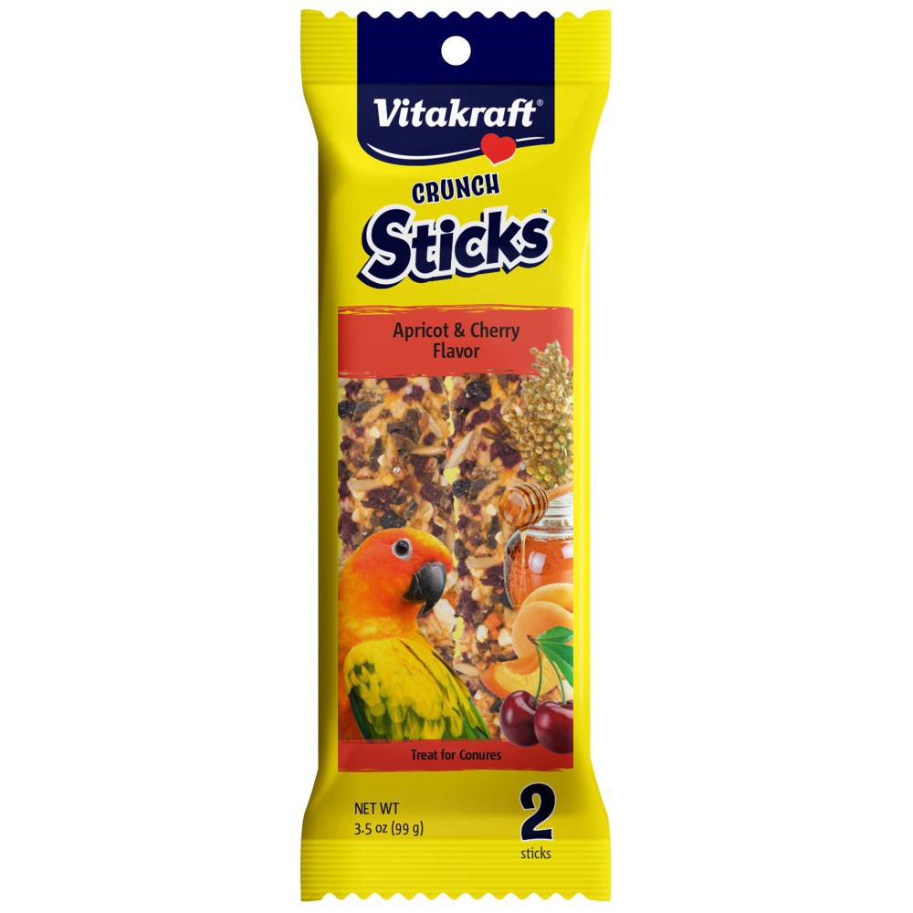 slide 1 of 1, Vitakraft Apricot & Cherry Flavor Crunch Sticks, 3.5 oz