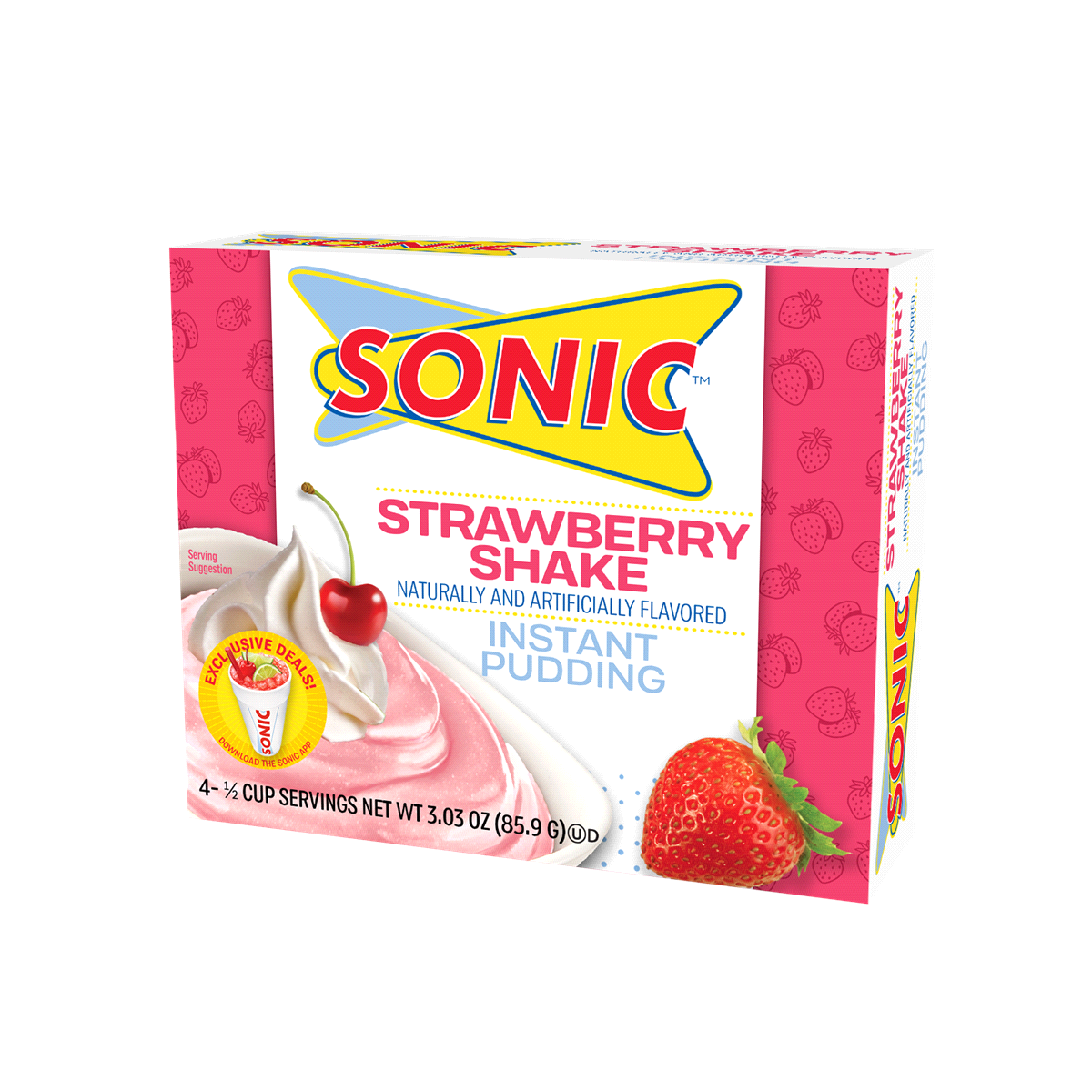 slide 1 of 1, Sonic Strawberry Shake Instant Pudding, 3.9 oz