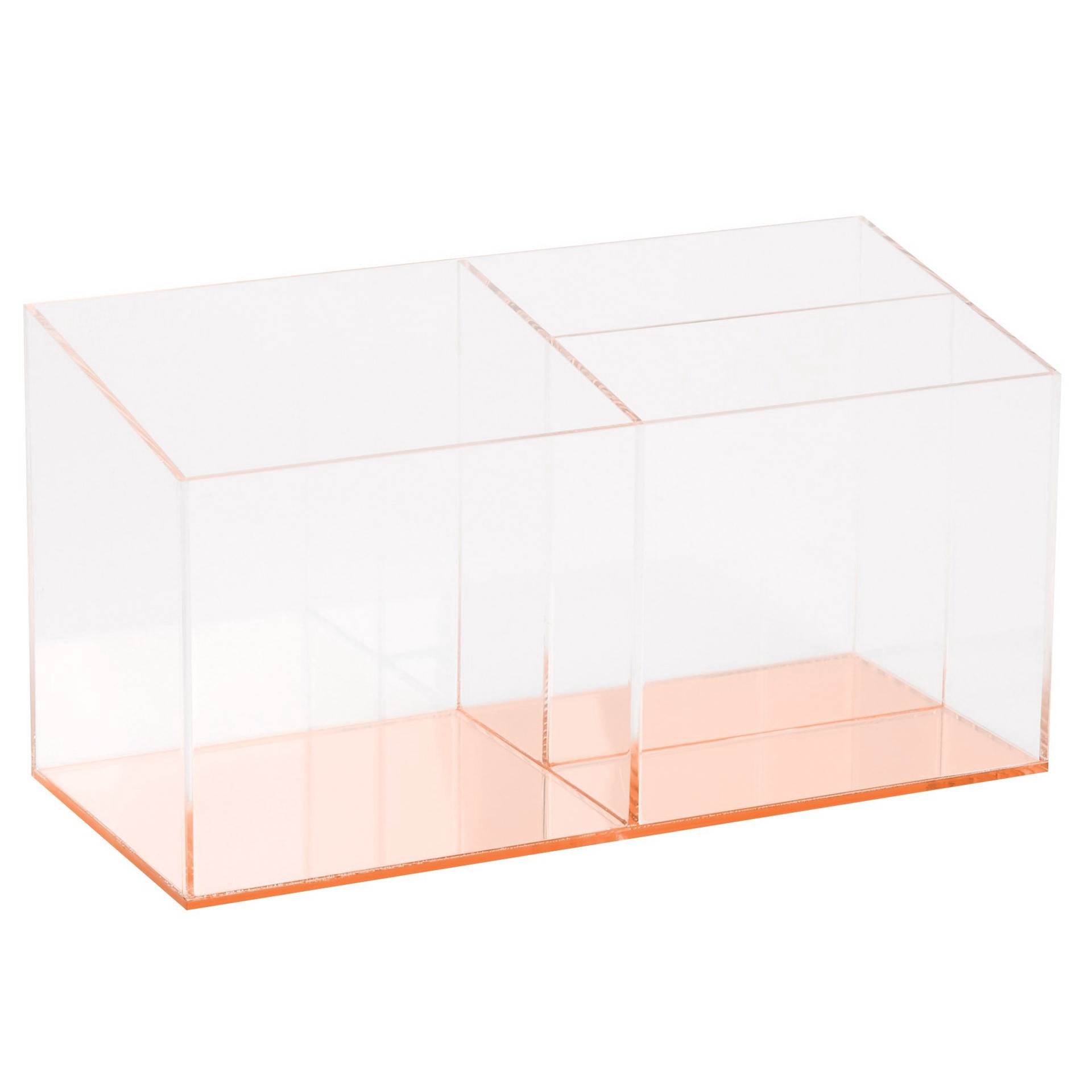 slide 1 of 1, C.R. Gibson Divided Acrylic Desktop Organizer – Rose Gold & Clear, 9 x 4 ft