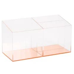 C.R. Gibson Divided Acrylic Desktop Organizer - Rose Gold & Clear