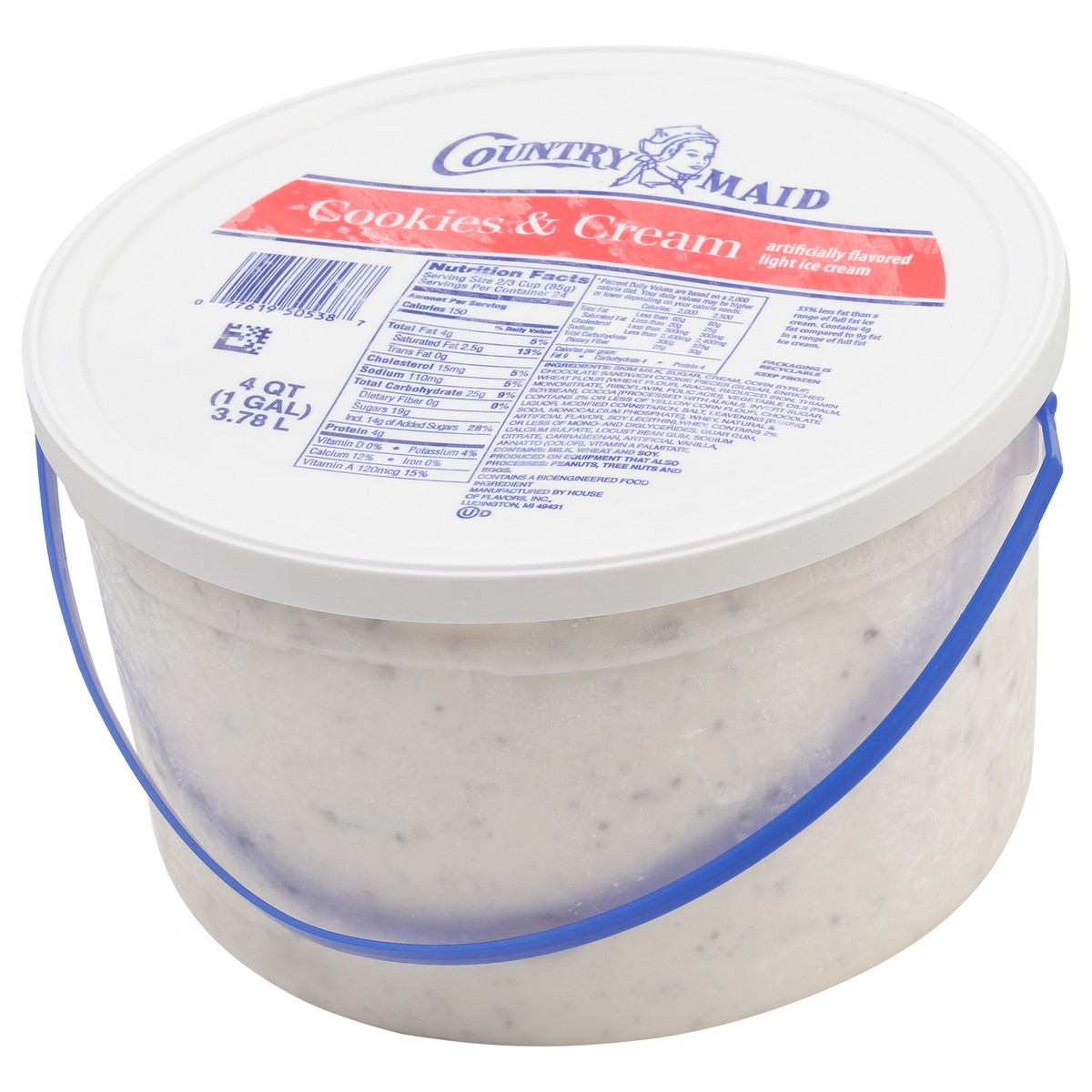 slide 6 of 13, Country Maid Light Cookies & Cream Ice Cream 4 qt, 4 qt
