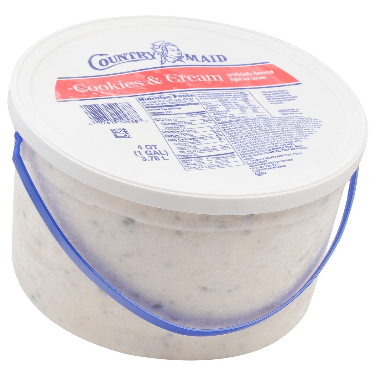 slide 7 of 13, Country Maid Light Cookies & Cream Ice Cream 4 qt, 4 qt