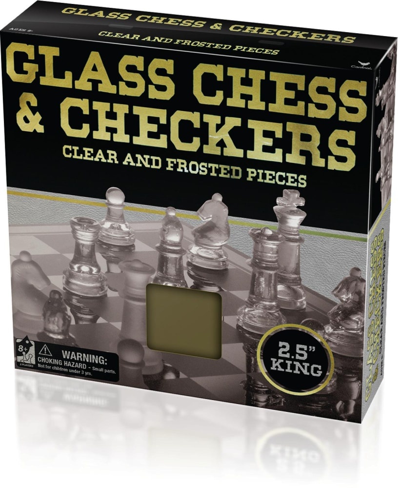 slide 1 of 1, Cardinal Games Chess And Checkers Game - Clear, 56 ct