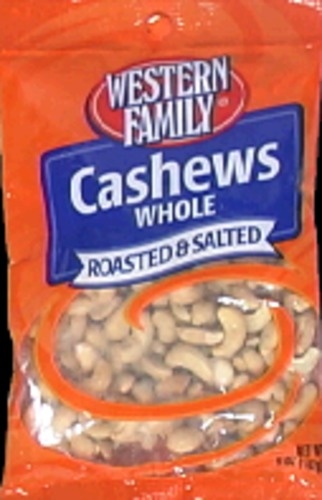 slide 1 of 1, Western Family Cashews Salted Peg, 5 oz