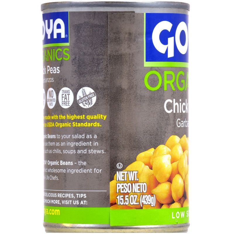 slide 2 of 4, Goya Organics Low Sodium Chick Peas Garbanzos 15.5 oz, 15.5 oz